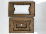 Japanese Wooden Carved Kashigata Cake Mold Vtg Sweet Wagashi Folk Frame Kg651