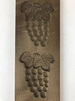 Japanese Wooden Carved Kashigata Cake Mold Vtg Sweet Wagashi Grapes Kg503