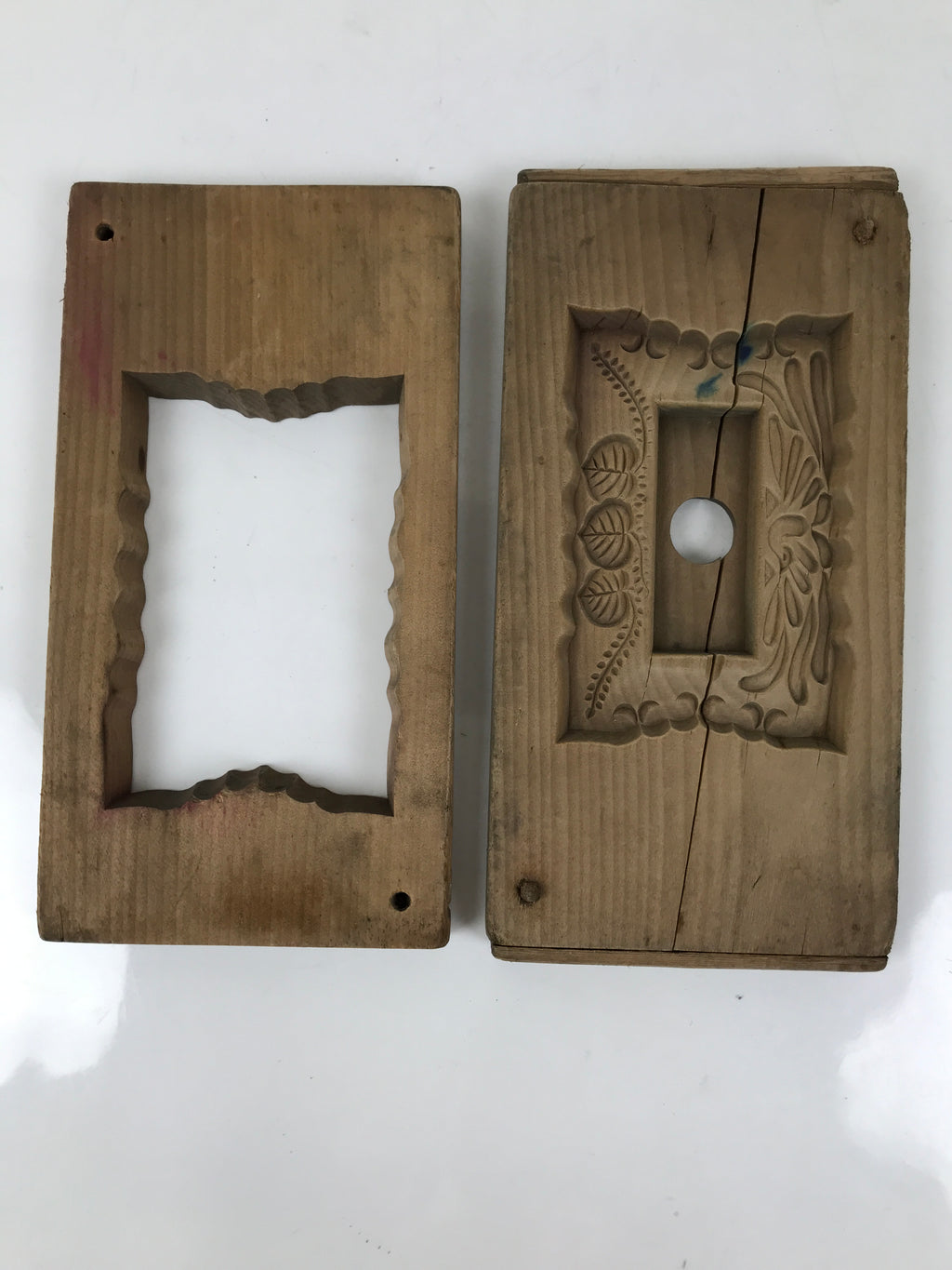 Japanese Wooden Carved Kashigata Cake Mold Vtg Sweet Wagashi Ho-oh Frame Kg605