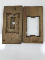 Japanese Wooden Carved Kashigata Cake Mold Vtg Sweet Wagashi Ho-oh Frame Kg605