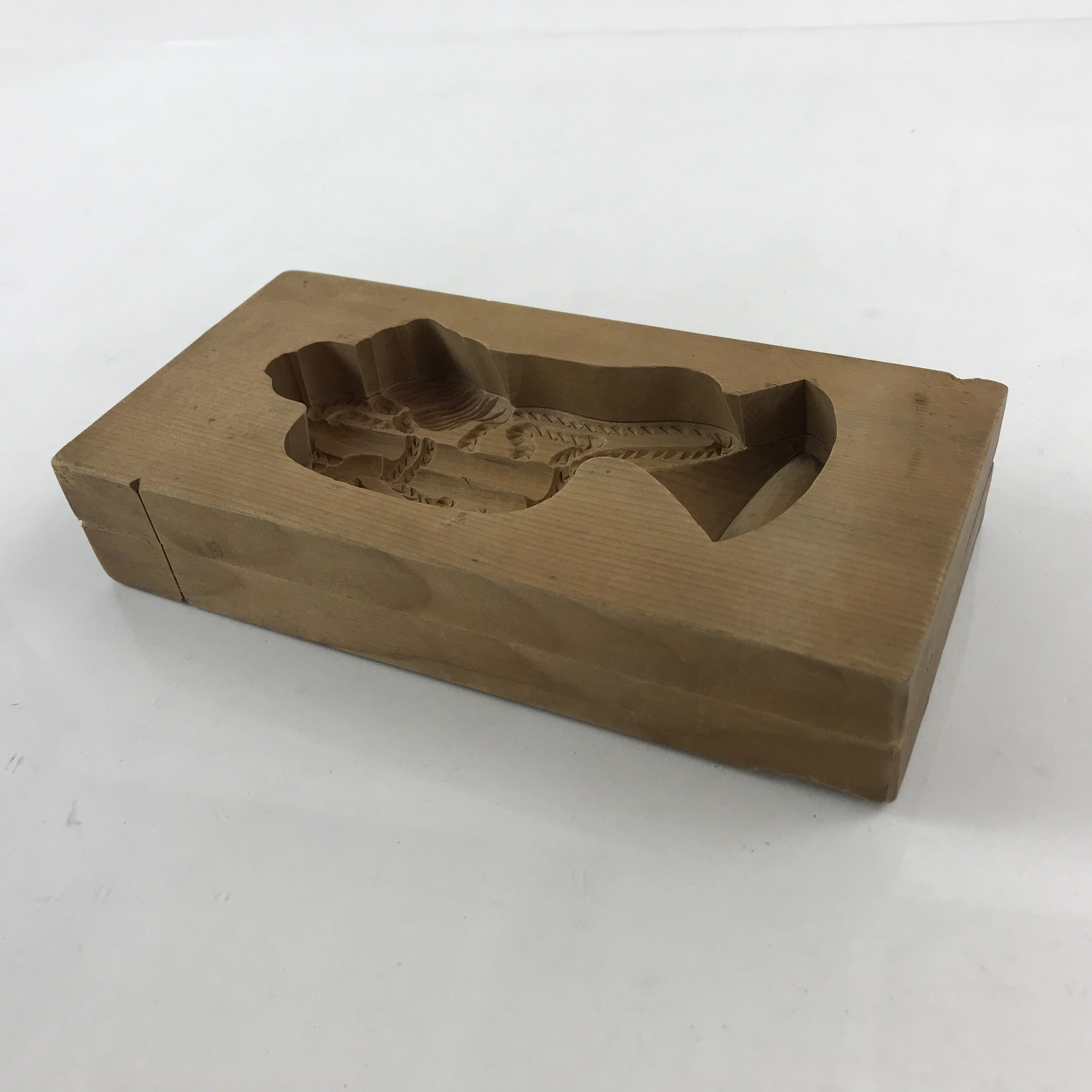 Japanese Wooden Carved Kashigata Cake Mold Vtg Sweet Wagashi Horn Kg459