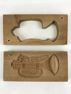 Japanese Wooden Carved Kashigata Cake Mold Vtg Sweet Wagashi Horn Kg459