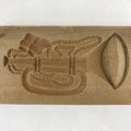 Japanese Wooden Carved Kashigata Cake Mold Vtg Sweet Wagashi Horn Kg459