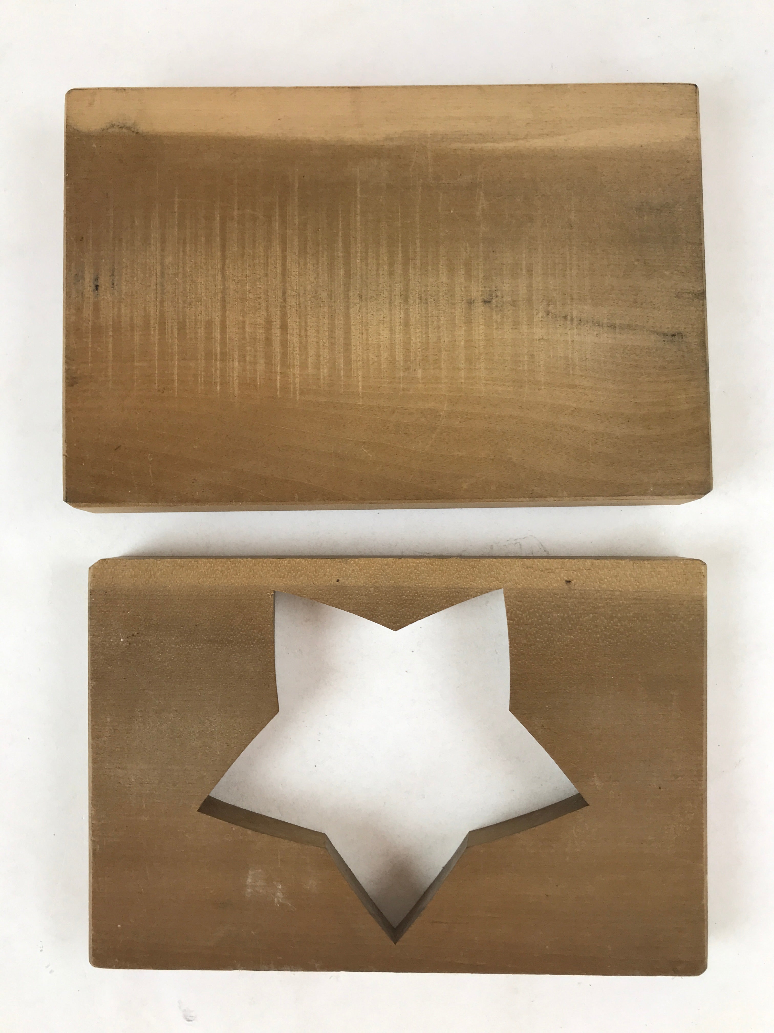 Japanese Wooden Carved Kashigata Cake Mold Vtg Sweet Wagashi Hoshi Star Kg536