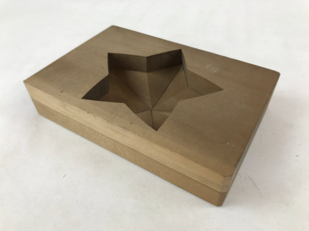 Japanese Wooden Carved Kashigata Cake Mold Vtg Sweet Wagashi Hoshi Star Kg536