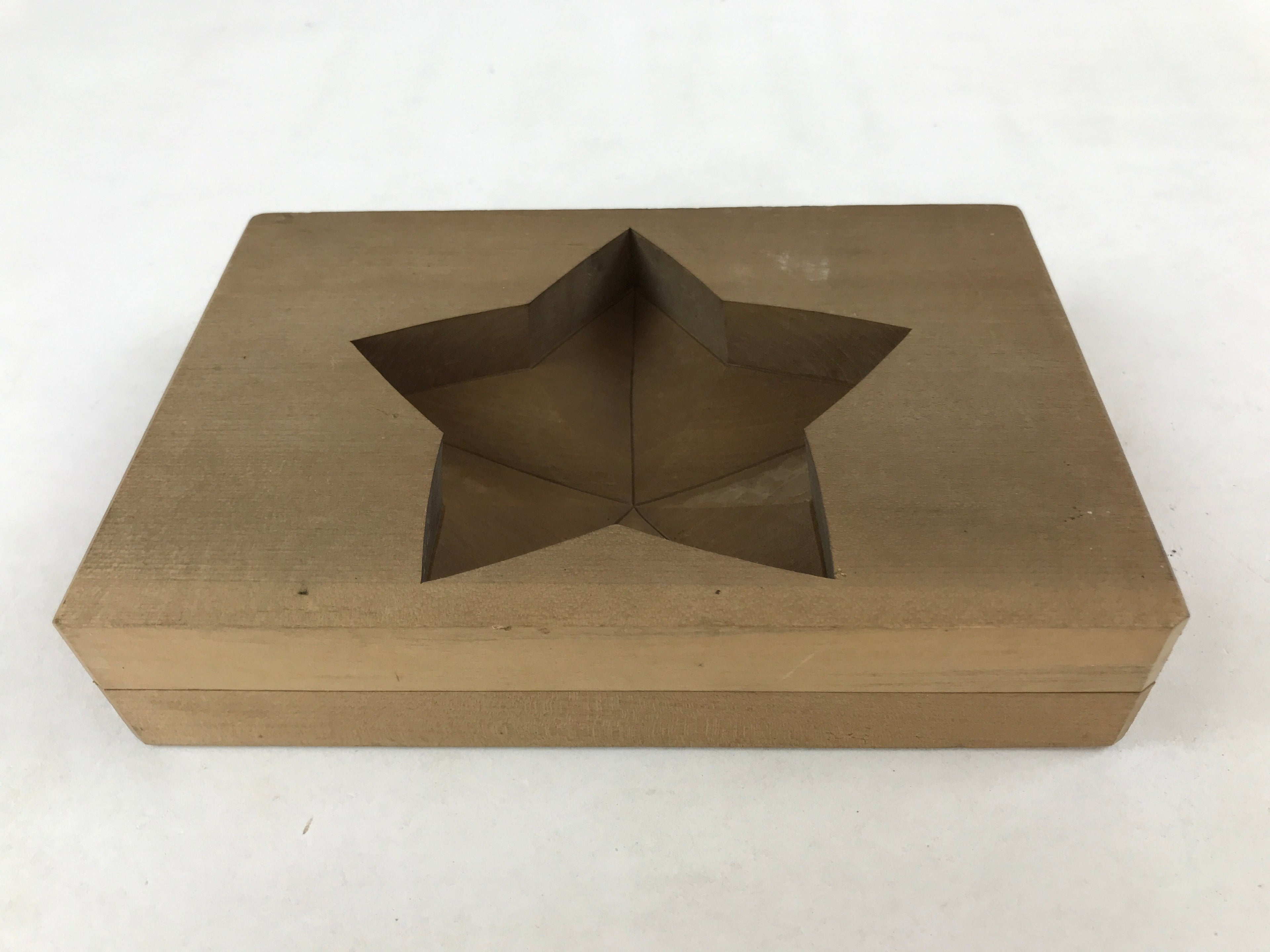 Japanese Wooden Carved Kashigata Cake Mold Vtg Sweet Wagashi Hoshi Star Kg536