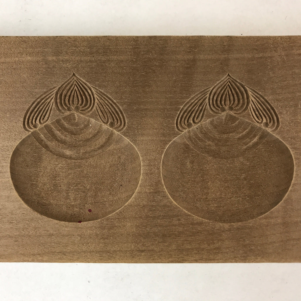 Japanese Wooden Carved Kashigata Cake Mold Vtg Sweet Wagashi Inari Kg514