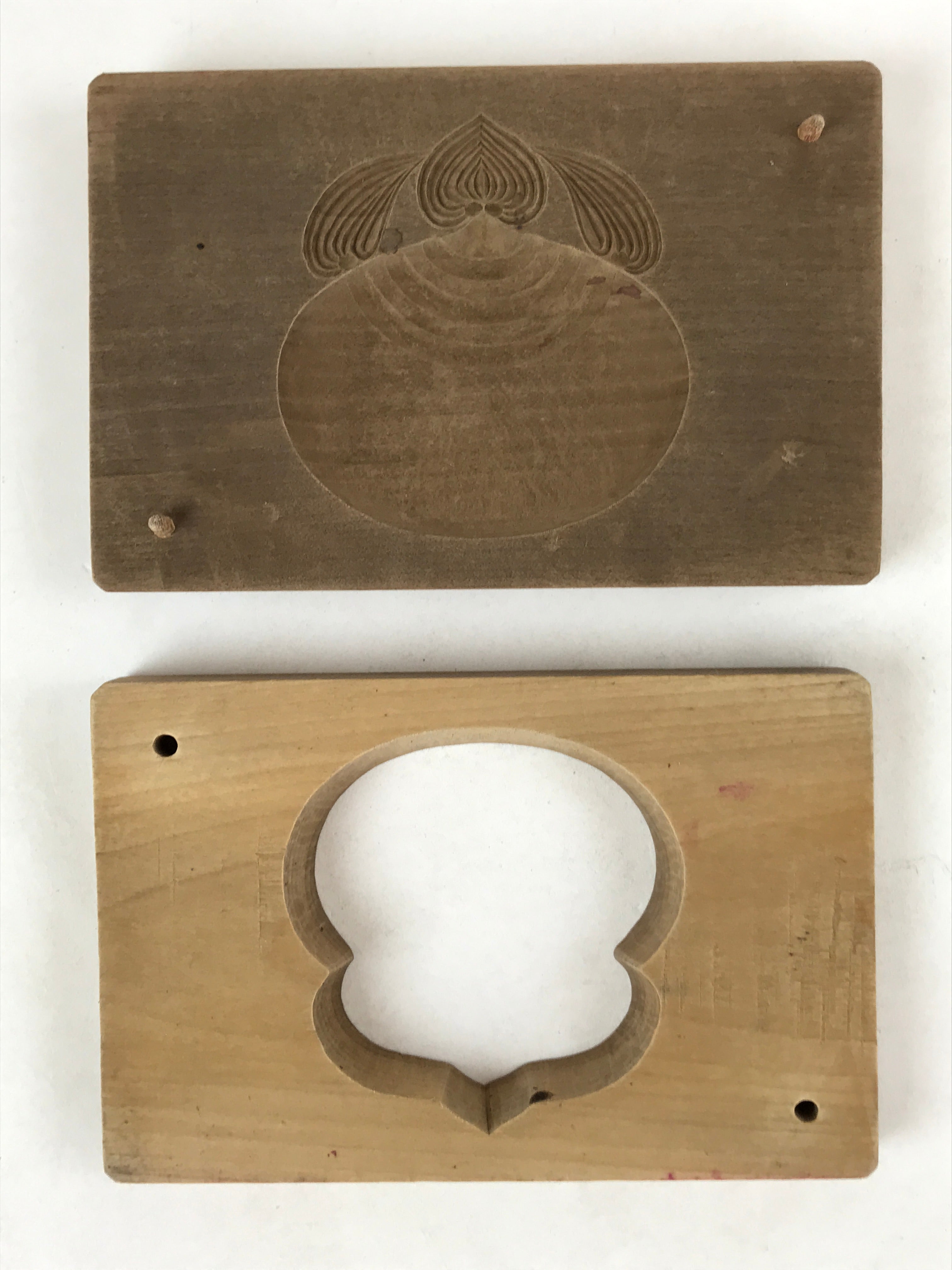 Japanese Wooden Carved Kashigata Cake Mold Vtg Sweet Wagashi Inari Kg526