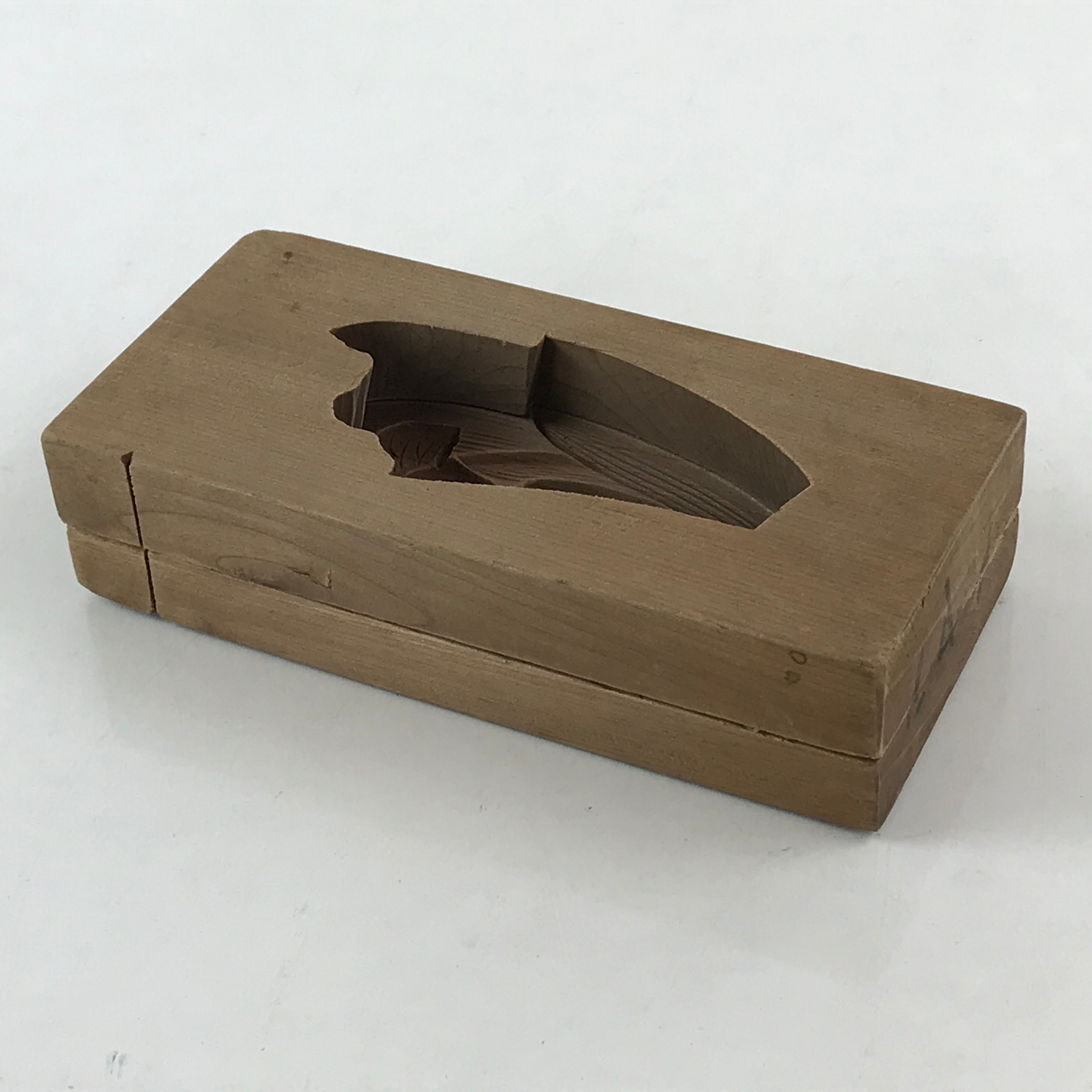 Japanese Wooden Carved Kashigata Cake Mold Vtg Sweet Wagashi Iris Flower Kg456