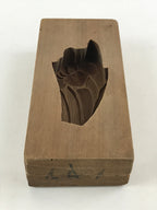 Japanese Wooden Carved Kashigata Cake Mold Vtg Sweet Wagashi Iris Flower Kg456