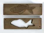 Japanese Wooden Carved Kashigata Cake Mold Vtg Sweet Wagashi Koi Fish Kg704