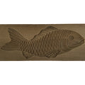 Japanese Wooden Carved Kashigata Cake Mold Vtg Sweet Wagashi Koi Fish Kg704
