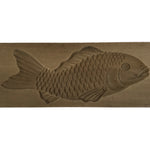 Japanese Wooden Carved Kashigata Cake Mold Vtg Sweet Wagashi Koi Fish Kg704