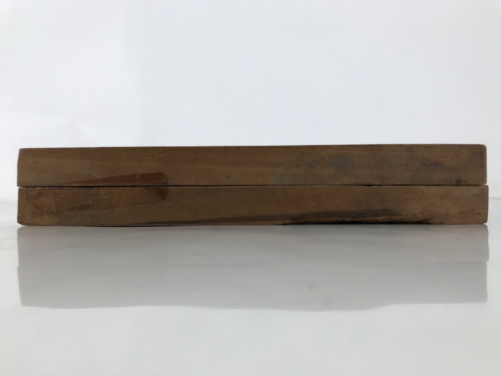 Japanese Wooden Carved Kashigata Cake Mold Vtg Sweet Wagashi Leaves Frame Kg693