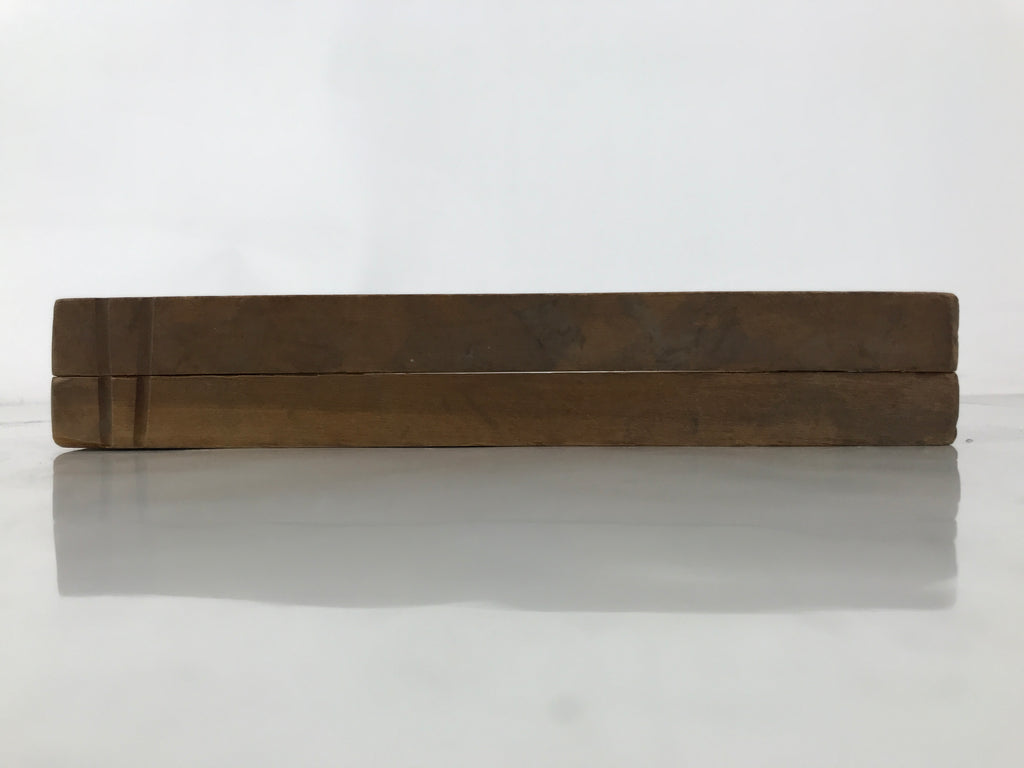 Japanese Wooden Carved Kashigata Cake Mold Vtg Sweet Wagashi Leaves Frame Kg693