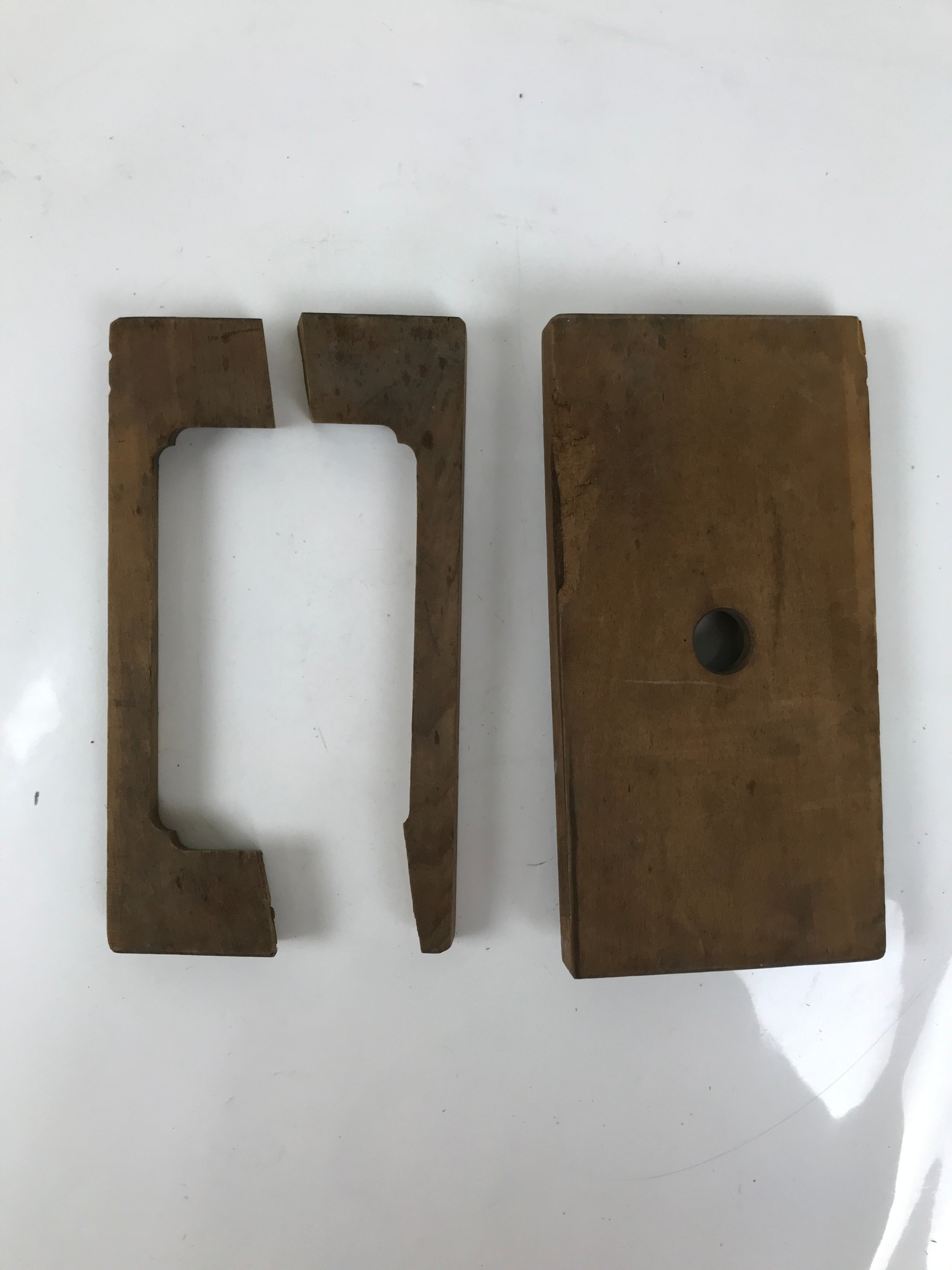 Japanese Wooden Carved Kashigata Cake Mold Vtg Sweet Wagashi Leaves Frame Kg693