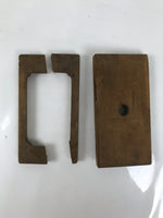 Japanese Wooden Carved Kashigata Cake Mold Vtg Sweet Wagashi Leaves Frame Kg693