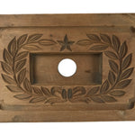 Japanese Wooden Carved Kashigata Cake Mold Vtg Sweet Wagashi Leaves Frame Kg693