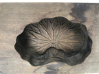 Japanese Wooden Carved Kashigata Cake Mold Vtg Sweet Wagashi Lotus Leaf Kg601