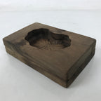Japanese Wooden Carved Kashigata Cake Mold Vtg Sweet Wagashi Lotus Leaf Kg601