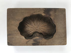 Japanese Wooden Carved Kashigata Cake Mold Vtg Sweet Wagashi Lotus Leaf Kg601