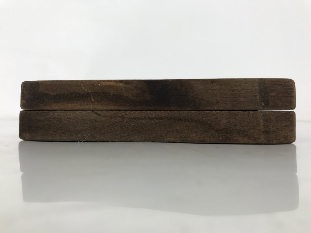 Japanese Wooden Carved Kashigata Cake Mold Vtg Sweet Wagashi Lotus Leaf Kg601