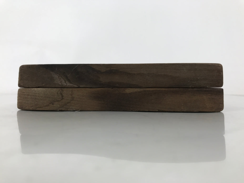 Japanese Wooden Carved Kashigata Cake Mold Vtg Sweet Wagashi Lotus Leaf Kg601