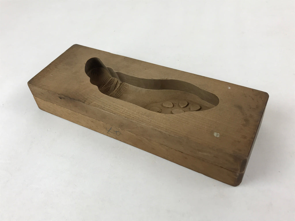 Japanese Wooden Carved Kashigata Cake Mold Vtg Sweet Wagashi Lotus Root Kg486