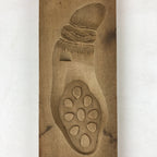 Japanese Wooden Carved Kashigata Cake Mold Vtg Sweet Wagashi Lotus Root Kg486