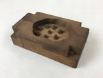 Japanese Wooden Carved Kashigata Cake Mold Vtg Sweet Wagashi Lotus Root Kg488