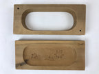 Japanese Wooden Carved Kashigata Cake Mold Vtg Sweet Wagashi Maple Leaf Kg504