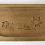 Japanese Wooden Carved Kashigata Cake Mold Vtg Sweet Wagashi Maple Leaf Kg504