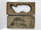 Japanese Wooden Carved Kashigata Cake Mold Vtg Sweet Wagashi Matsu Pine Kg644