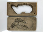 Japanese Wooden Carved Kashigata Cake Mold Vtg Sweet Wagashi Matsu Pine Kg644