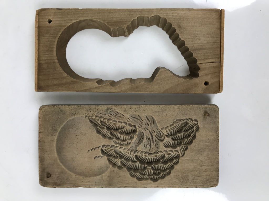 Japanese Wooden Carved Kashigata Cake Mold Vtg Sweet Wagashi Matsu Pine Kg644