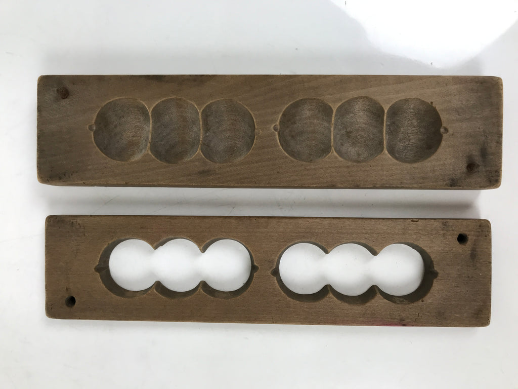 Japanese Wooden Carved Kashigata Cake Mold Vtg Sweet Wagashi Mochi Dango Kg715