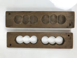 Japanese Wooden Carved Kashigata Cake Mold Vtg Sweet Wagashi Mochi Dango Kg715