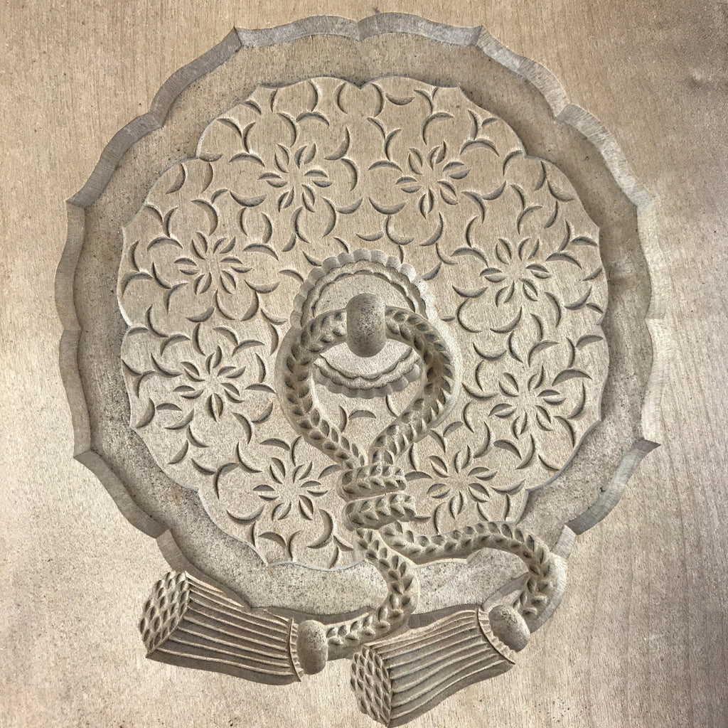 Japanese Wooden Carved Kashigata Cake Mold Vtg Sweet Wagashi Mon Crest Kg496
