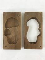 Japanese Wooden Carved Kashigata Cake Mold Vtg Sweet Wagashi Mushroom Kg454