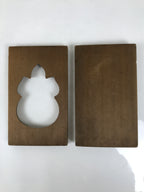 Japanese Wooden Carved Kashigata Cake Mold Vtg Sweet Wagashi Ochobo Inari Kg683
