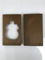 Japanese Wooden Carved Kashigata Cake Mold Vtg Sweet Wagashi Ochobo Inari Kg683