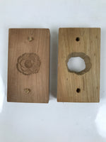 Japanese Wooden Carved Kashigata Cake Mold Vtg Sweet Wagashi Peony Botan Kg624