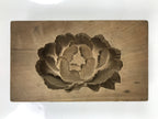 Japanese Wooden Carved Kashigata Cake Mold Vtg Sweet Wagashi Peony Botan Kg626