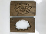 Japanese Wooden Carved Kashigata Cake Mold Vtg Sweet Wagashi Peony Botan Kg633