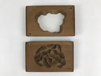 Japanese Wooden Carved Kashigata Cake Mold Vtg Sweet Wagashi Peony Kg467