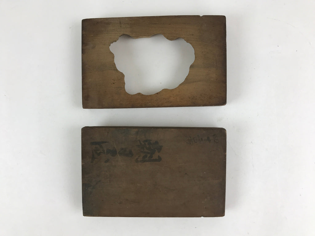 Japanese Wooden Carved Kashigata Cake Mold Vtg Sweet Wagashi Peony Kg467