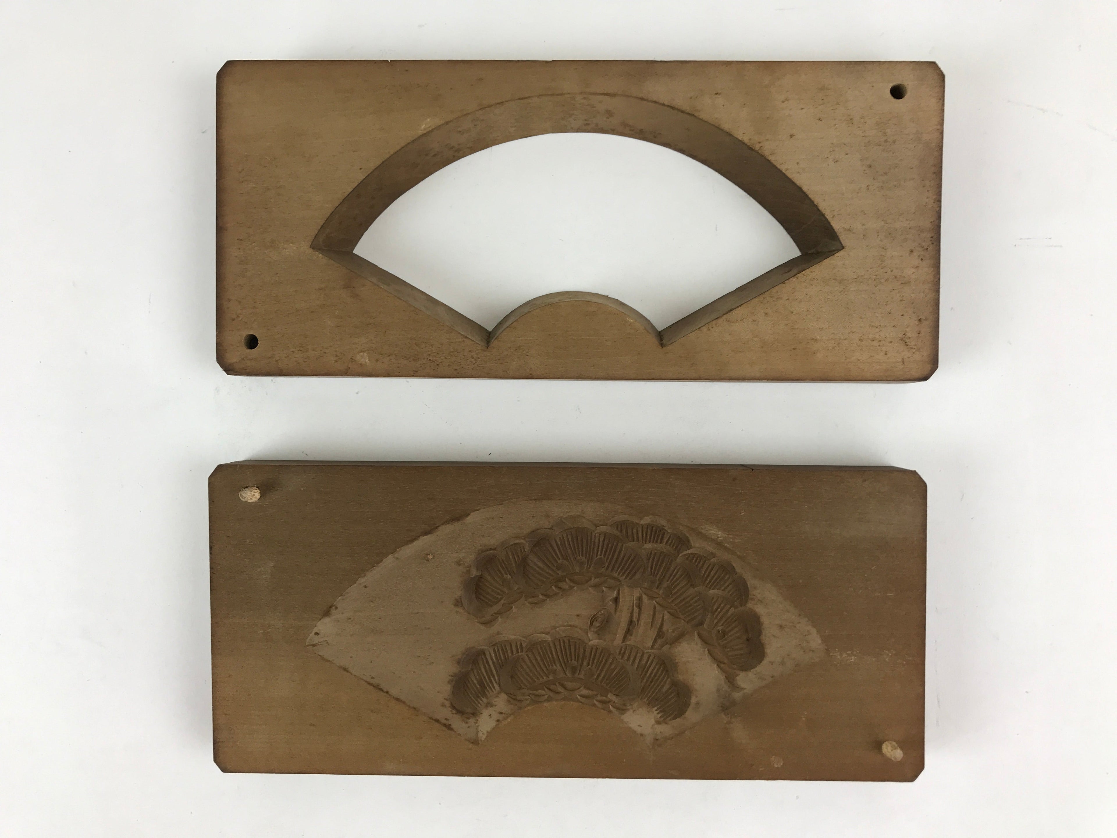 Japanese Wooden Carved Kashigata Cake Mold Vtg Sweet Wagashi Pine Tree Kg473