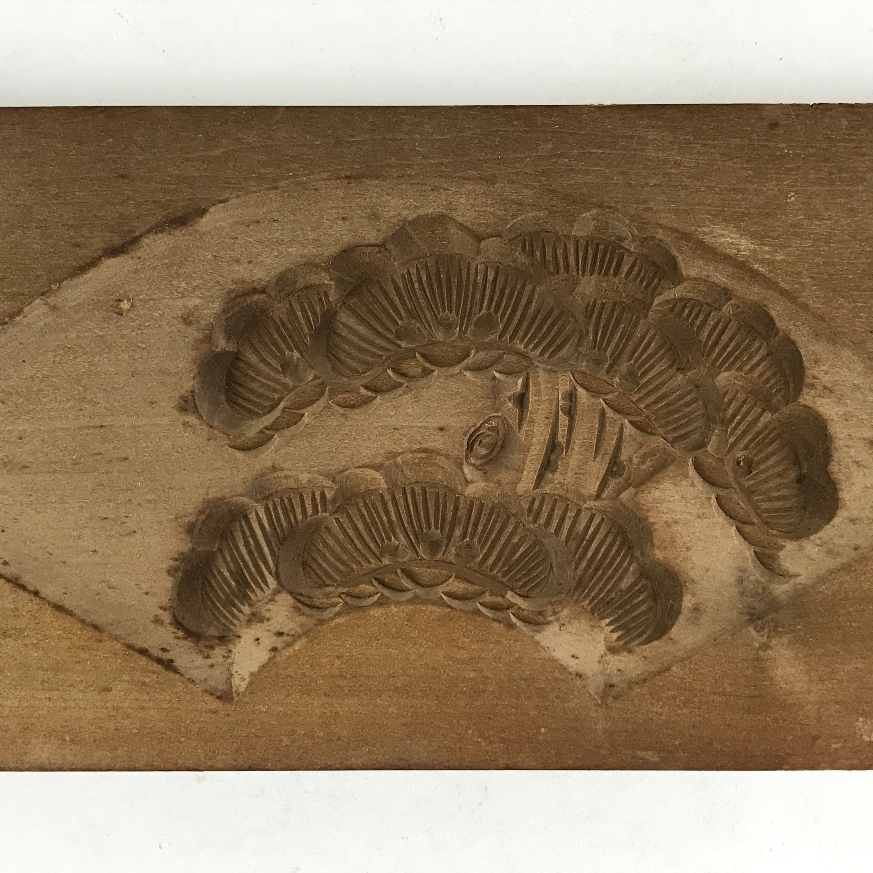 Japanese Wooden Carved Kashigata Cake Mold Vtg Sweet Wagashi Pine Tree Kg473