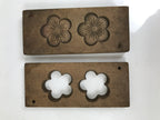 Japanese Wooden Carved Kashigata Cake Mold Vtg Sweet Wagashi Plum Blossoms Kg694