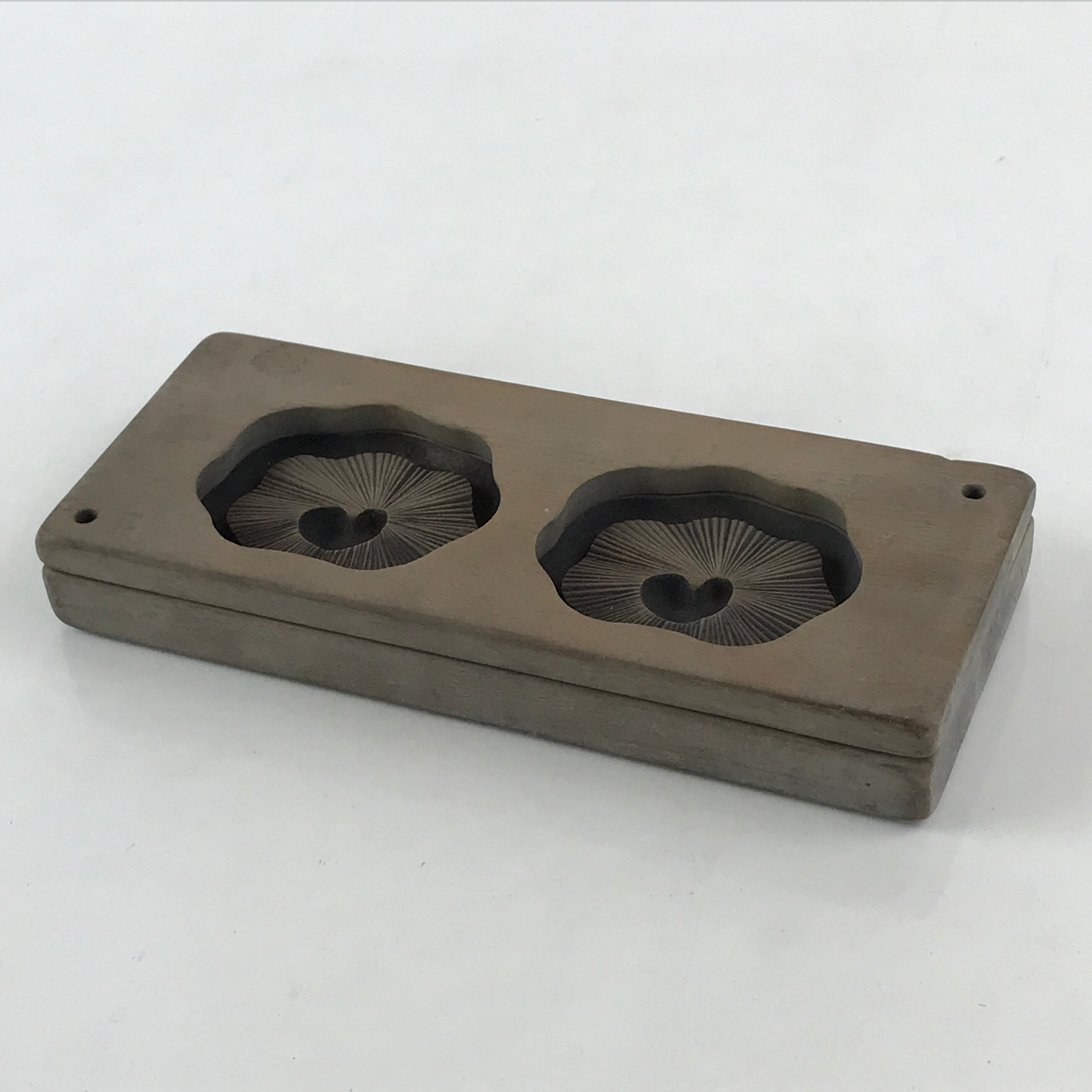 Japanese Wooden Carved Kashigata Cake Mold Vtg Sweet Wagashi Poppy Flower Kg457